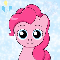 Size: 1600x1600 | Tagged: safe, artist:totallysilversakura, imported from derpibooru, pinkie pie, earth pony, female, looking at you, mare, smiling, smiling at you, solo, staring into your soul