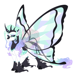 Size: 4400x4400 | Tagged: safe, artist:gigason, imported from derpibooru, oc, oc only, oc:danainae, changepony, hybrid, absurd resolution, adoptable, black hooves, blue eyes, blue sclera, butterfly wings, cloven hooves, coat markings, colored, colored belly, colored eyebrows, colored hooves, colored horn, colored pinnae, colored sclera, colored tail, colored wings, curved horn, ear fluff, eyebrows, eyeshadow, facial markings, flat colors, gradient mane, gradient tail, hooves, horn, horns, hybrid oc, large wings, leonine tail, liddded eyes, long fetlocks, long mane, long mane male, long tail, looking down, magical lesbian spawn, makeup, male, male oc, multiple horns, obtrusive watermark, offspring, parent:princess celestia, parent:queen chrysalis, parents:chryslestia, purple eyeshadow, raised eyebrow, shiny belly, simple background, slit pupils, smiling, snip (coat marking), socks (coat markings), solo, spread wings, stallion, stallion oc, standing, striped horn, tail, teal eyes, thick eyelashes, thin tail, three quarter view, transparent background, transparent wings, unicorn horn, unshorn fetlocks, wall of tags, watermark, wavy mane, wavy tail, white body, white coat, wing markings, wings