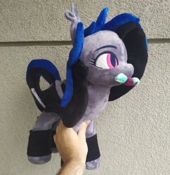 Size: 2712x2802 | Tagged: safe, artist:redi, imported from derpibooru, oc, oc:epitaphy, bat pony, original species, plush pony, pony, bat pony oc, bat wings, female, irl, mare, photo, plushie, solo, wings