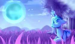 Size: 4163x2465 | Tagged: safe, artist:pixelheartart, imported from derpibooru, princess luna, alicorn, pony, female, field, lying down, mare, moon, prone, raising the moon, solo