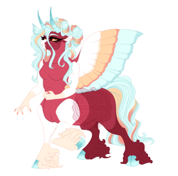 Size: 5154x5100 | Tagged: safe, artist:gigason, imported from derpibooru, oc, oc:rayka, centaur, taur, absurd resolution, cloven hooves, colored wings, female, interspecies offspring, multicolored wings, offspring, parent:lord tirek, parent:princess celestia, parents:celestirek, simple background, solo, transparent background, unshorn fetlocks, wings