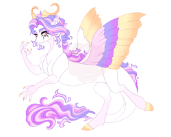 Size: 5100x4100 | Tagged: safe, artist:gigason, imported from derpibooru, oc, oc:gimmick, draconequus, hybrid, colored wings, interspecies offspring, multicolored wings, offspring, parent:discord, parent:princess celestia, parents:dislestia, simple background, solo, transparent background, wings