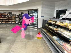 Size: 2016x1512 | Tagged: safe, imported from derpibooru, pinkie pie, cake, cherry, cupcake, food, grocery store, walmart