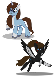 Size: 2893x4092 | Tagged: safe, artist:zsnowfilez, imported from derpibooru, oc, oc only, oc:delta serpentis, oc:snowy, pegasus, pony, unicorn, duo, female, g5, glasses, horn, mare, simple background, transparent background