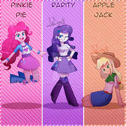 Size: 894x894 | Tagged: safe, artist:kittydraws16, imported from derpibooru, applejack, pinkie pie, rarity, human, equestria girls