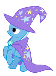 Size: 1500x2039 | Tagged: safe, artist:ryokohaze, imported from derpibooru, trixie, pony, unicorn, cape, clothes, female, hat, horn, mare, simple background, solo, transparent background, trixie's cape, trixie's hat, vector