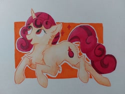 Size: 1280x960 | Tagged: artist needed, source needed, safe, imported from derpibooru, oc, oc:stellar blossom, pony, unicorn, female, hair, horn, simple background, traditional art