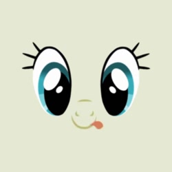 Size: 1080x1080 | Tagged: safe, edit, edited screencap, editor:marefieber, imported from derpibooru, screencap, bon bon, sweetie drops, earth pony, pony, applebuck season, season 1, beige background, blue eyes, face only, female, mare, simple background, smiling, solo, tongue out