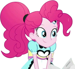 Size: 2725x2520 | Tagged: safe, edit, edited screencap, editor:homersimpson1983, imported from derpibooru, screencap, pinkie pie, human, equestria girls, apron, clothes, not a vector, ponytail, server pinkie pie, solo, waitress