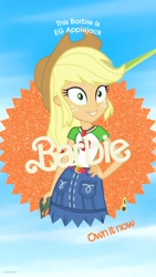 Size: 1080x1920 | Tagged: safe, imported from derpibooru, applejack, human, equestria girls, applejack's hat, barbie, barbie (film), cowboy hat, female, hand on hip, hat, solo