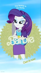 Size: 1080x1920 | Tagged: safe, imported from derpibooru, rarity, human, equestria girls, barbie, barbie (film), female, solo