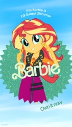 Size: 1080x1920 | Tagged: safe, imported from derpibooru, sunset shimmer, human, equestria girls, barbie, barbie (film), female, solo