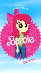 Size: 1080x1920 | Tagged: safe, imported from derpibooru, apple bloom, human, equestria girls, barbie, barbie (film), female, solo