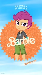 Size: 1080x1920 | Tagged: safe, imported from derpibooru, scootaloo, human, equestria girls, barbie, barbie (film), female, solo