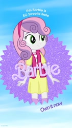 Size: 1080x1920 | Tagged: safe, imported from derpibooru, sweetie belle, human, equestria girls, barbie, barbie (film), female, solo