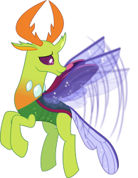 Size: 3000x3875 | Tagged: safe, artist:dashiesparkle, imported from derpibooru, thorax, changedling, changeling, flying, high res, king thorax, male, simple background, solo, transparent background, wings