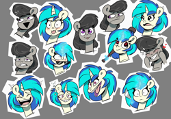 Size: 1800x1250 | Tagged: safe, artist:la hum, imported from derpibooru, dj pon-3, octavia melody, vinyl scratch, earth pony, pony, unicorn, horn