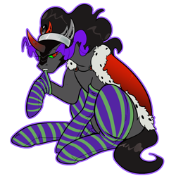 Size: 1000x1000 | Tagged: safe, artist:twoshoesmcgee, imported from derpibooru, king sombra, unicorn, clothes, cute, horn, male, simple background, socks, stallion, striped socks, transparent background