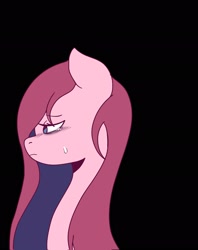 Size: 1625x2048 | Tagged: safe, artist:eltrash_art6, imported from derpibooru, pinkie pie, earth pony, pony, black background, crying, female, mare, pinkamena diane pie, sad, simple background, solo