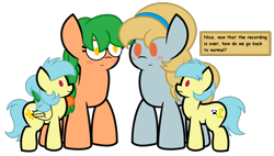 Size: 1296x737 | Tagged: safe, artist:izzy64, derpibooru exclusive, imported from derpibooru, oc, oc only, oc:fair flyer, oc:matinee, oc:morning mimosa, oc:soiree, earth pony, pegasus, big, blushing, earth pony oc, macro, mare fair, pegasus oc, simple background, transparent background, wings