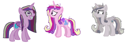 Size: 1052x366 | Tagged: safe, artist:diana173076, artist:selenaede, imported from derpibooru, princess cadance, alicorn, pony, alternate universe, base used, female, folded wings, mare, messy mane, messy tail, self paradox, self ponidox, simple background, solo, tail, white background, wings