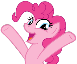 Size: 744x618 | Tagged: safe, artist:noi kincade, imported from derpibooru, pinkie pie, earth pony, bipedal, female, happy, open mouth, simple background, solo, transparent background