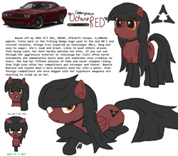 Size: 1664x1467 | Tagged: safe, artist:lrg!!, imported from derpibooru, oc, oc only, oc:octane red, pegasus, choker, clothes, dodge (car), dodge challenger, ear fluff, implied anon, looking at you, pegasus oc, reference sheet, simple background, socks, white background, wings