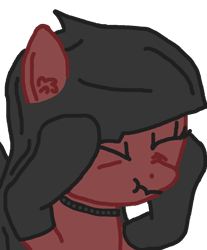 Size: 822x992 | Tagged: safe, artist:lrg!!, imported from derpibooru, oc, oc only, oc:octane red, pegasus, pony, black lipstick, choker, clothes, ear fluff, eyes closed, lipstick, makeup, nose wrinkle, pegasus oc, reaction image, scrunchy face, simple background, socks, solo, transparent background, wings