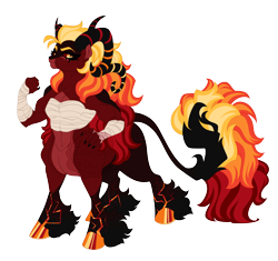 Size: 6500x6100 | Tagged: safe, artist:gigason, imported from derpibooru, oc, oc:emberhoof, centaur, taur, female, offspring, parent:daybreaker, parent:lord tirek, simple background, solo, transparent background