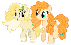 Size: 1122x712 | Tagged: safe, artist:derphed2, imported from derpibooru, pear butter, oc, earth pony, pony, duo