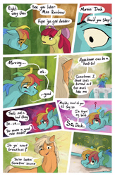 Size: 2141x3285 | Tagged: safe, artist:seventozen, imported from derpibooru, apple bloom, applejack, rainbow dash, pony, comic:the problem of parthus, comic