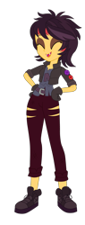 Size: 1900x4997 | Tagged: safe, artist:gmaplay, imported from derpibooru, screencap, sunset shimmer, human, costume conundrum, costume conundrum: sunset shimmer, equestria girls, equestria girls series, spoiler:eqg series (season 2), clothes, converse, costume, cropped, eyes closed, fangs, halloween, halloween costume, holiday, my little pony equestria girls: better together, my little pony equestria girls: choose your own ending, open mouth, open smile, shoes, smiling, solo, vampire shimmer