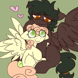 Size: 600x600 | Tagged: safe, artist:php193, imported from derpibooru, oc, oc only, oc:soft sonance, oc:stormchaser, pegasus, couple, cute, happy, hug, in love