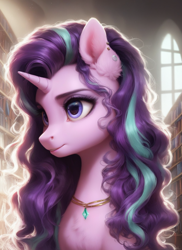 Size: 1024x1408 | Tagged: safe, imported from derpibooru, starlight glimmer, unicorn, ai content, ai generated, horn, prompter:ilham470, solo