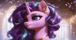 Size: 1680x896 | Tagged: safe, imported from derpibooru, starlight glimmer, pony, unicorn, ai content, ai generated, horn, prompter:ilham470