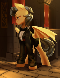 Size: 900x1167 | Tagged: safe, artist:theprince, imported from derpibooru, oc, oc only, bat pony, pony, bat pony oc, bat wings, solo, wings