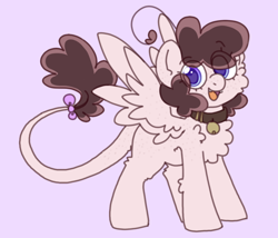 Size: 700x600 | Tagged: safe, artist:php193, imported from derpibooru, oc, oc:raevyn, pegasus, bow, cute, female, leonine tail, mare, smol, solo, tail, tail bow