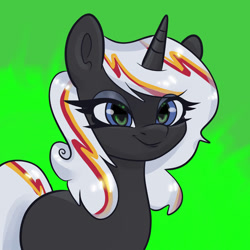 Size: 894x894 | Tagged: safe, artist:hypercub0, imported from derpibooru, oc, oc only, oc:velvet remedy, pony, unicorn, fallout equestria, green background, horn, simple background, solo