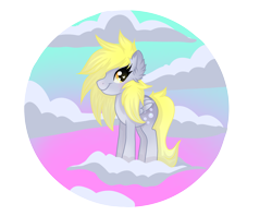 Size: 4167x3300 | Tagged: safe, artist:annuthecatgirl, imported from derpibooru, derpy hooves, pegasus, cloud, sky, solo