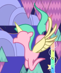 Size: 736x875 | Tagged: safe, imported from derpibooru, screencap, alicorn, pony, spoiler:g5, spoiler:my little pony: tell your tale, spoiler:tyts02e07, artificial horn, artificial wings, augmented, blue mane, blue tail, cloud, concave belly, flying, g5, group, horn, magic, magic horn, magic wings, mountain, my little pony: tell your tale, pink coat, skyros, slender, spread wings, stars, swirls, tail, tapestry, the lone alicorn, thin, wings