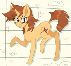 Size: 2048x1918 | Tagged: safe, artist:kelseyanimated, imported from derpibooru, oc, oc only, pony, unicorn, glasses, grin, horn, smiling, solo, standing on two hooves