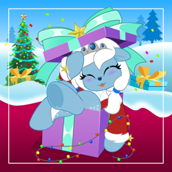 Size: 5000x5000 | Tagged: safe, artist:jhayarr23, oc, oc only, oc:icicle crash, pony, blushing, eyes closed, female, hooves, mare, open mouth, tongue out