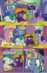 Size: 1920x2948 | Tagged: safe, artist:alexdti, imported from derpibooru, fluttershy, twilight sparkle, oc, oc:brainstorm (alexdti), oc:purple creativity, oc:star logic, alicorn, pony, comic:quest for friendship retold, crying, twilight sparkle (alicorn)