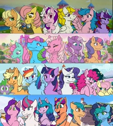 Size: 3024x3378 | Tagged: safe, artist:cat-the-horse, imported from derpibooru, applejack, applejack (g1), firefly, fluttershy, hitch trailblazer, izzy moonbow, minty, pinkie pie, pinkie pie (g3), pipp petals, posey, rainbow dash, rainbow dash (g3), rarity, scootaloo (g3), sparkler (g1), spike, sunny starscout, surprise, twilight, twilight sparkle, wysteria, zipp storm, earth pony, pegasus, pony, unicorn, applejack (g5), fluttershy (g5), g1, g1 six, g3, g5, horn, mane five, mane six, mane six (g5), misty brightdawn, pinkie pie (g5), rainbow dash (g5), rarity (g5), twilight sparkle (g5)