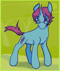 Size: 675x800 | Tagged: safe, artist:rainbowteeth, imported from derpibooru, oc, oc only, oc:dr.glass lenz, unicorn, glasses, horn