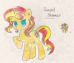 Size: 1176x996 | Tagged: safe, artist:肝到驾崩, imported from derpibooru, sunset shimmer, traditional art