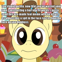 Size: 800x800 | Tagged: safe, imported from derpibooru, pound cake, pony, baby, baby pony, meme, reaction image, vulgar