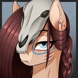 Size: 2048x2048 | Tagged: safe, artist:theuser, oc, oc only, oc:ondrea, pony, bust, looking at you, solo