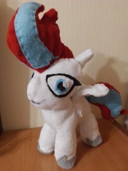 Size: 3000x4000 | Tagged: safe, artist:jbond, imported from derpibooru, zipp storm, pegasus, pony, female, g5, handmade, irl, mare, photo, photography, plushie, solo, unshorn fetlocks