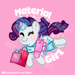 Size: 2500x2500 | Tagged: safe, artist:redpalette, imported from derpibooru, rarity, blushing, clothes, cute, eyes closed, jumping, leaping, magic, scarf, sparkles, telekinesis, watermark